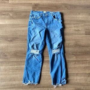 Kensie Men’s Distressed Straight Blue Jeans